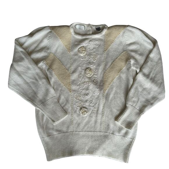 Vintage Sweater Womens Size Large Retro Glam Golden Girls Blanche Cottage Twee - Picture 1 of 8